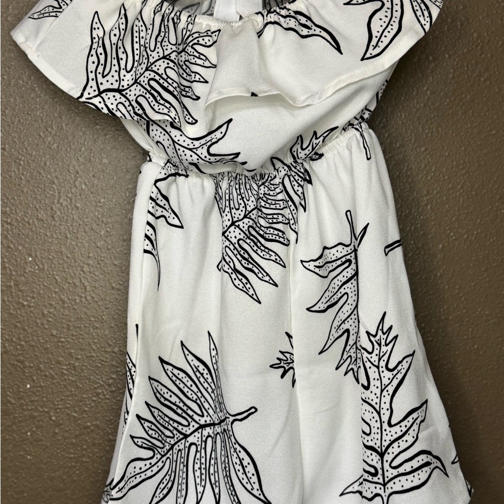 HI Finest Kids Romper with Black Leaf Pattern